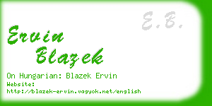 ervin blazek business card